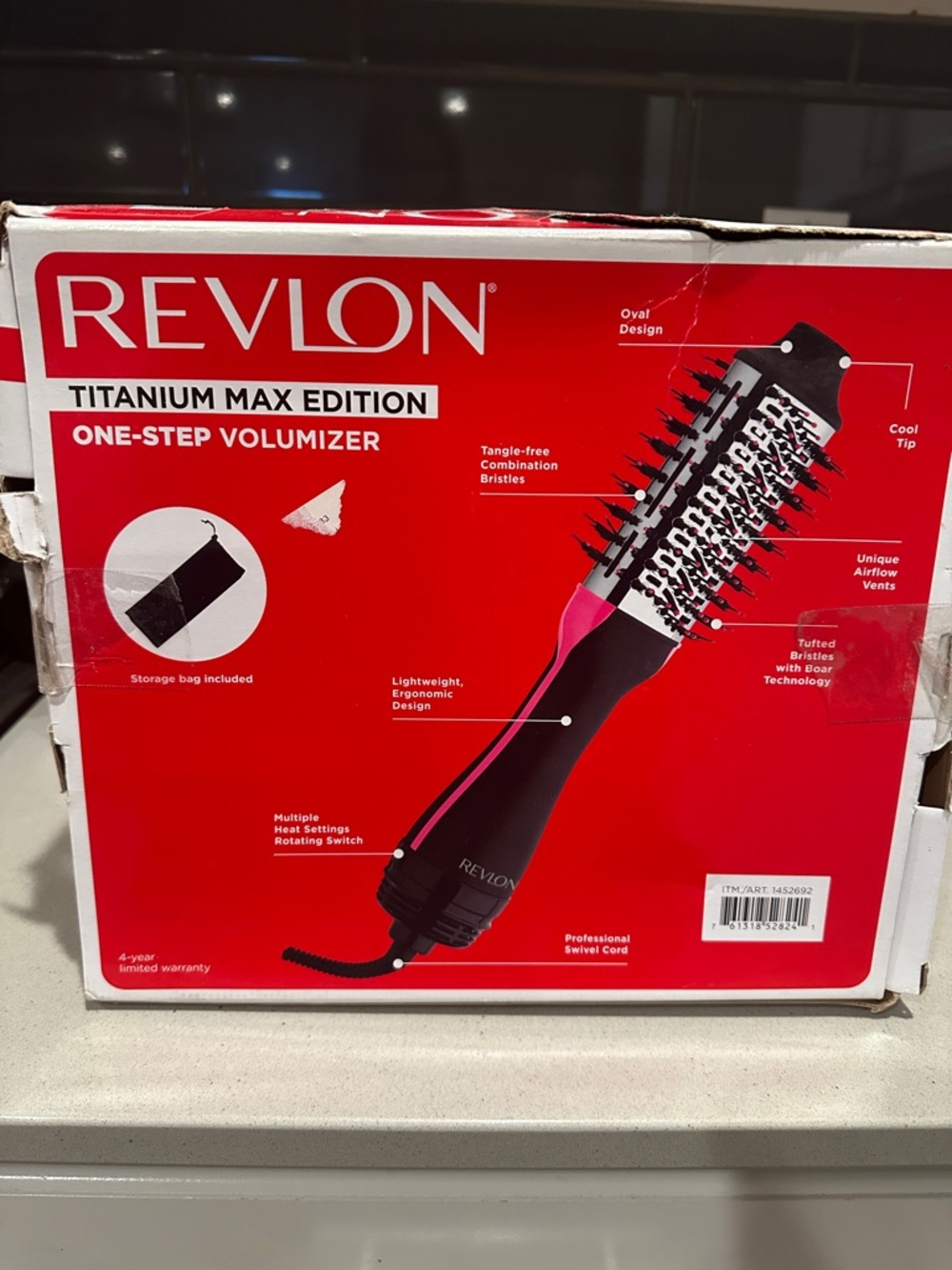 Revlon One-Step Volumizer Hair Brush - Black & Pink brand new